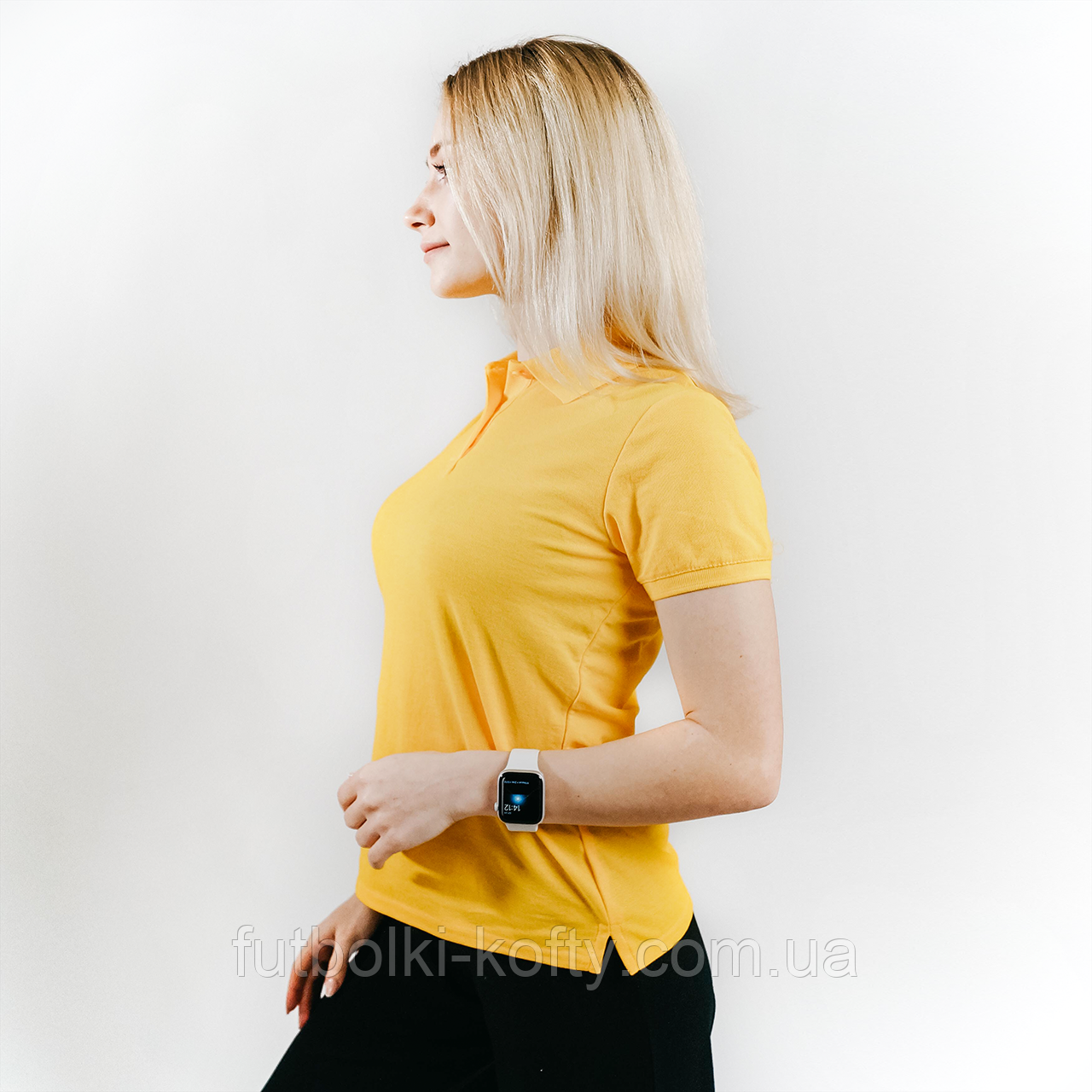 Жіноче поло жовте 65/35 Polo lady-fit Fruit of the Loom,L, фото 1