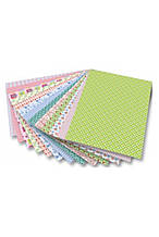 Папір для дизайну Motifboard 270 gsm, 50x70cm, 10 арк. Зелений базовий асорті