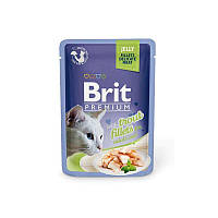 Влажный корм для кошек Brit Premium (Брит Премиум) с кусочками из филе Форели в Желе 85 г.