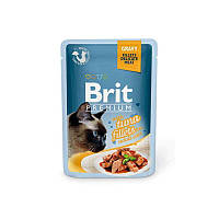 Влажный корм для Кошек Brit Premium (Брит Премиум) с кусочками из филе тунца в соусе 85 гр.