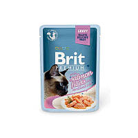 Влажный корм для Стерилизованных кошек Brit Premium (Брит Премиум) с Лососем в соусе 85 гр.