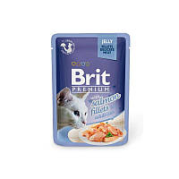 Влажный корм в желе для Кошек Brit Premium (Брит Премиум) - с кусочками из филе Лосося (85 г.)