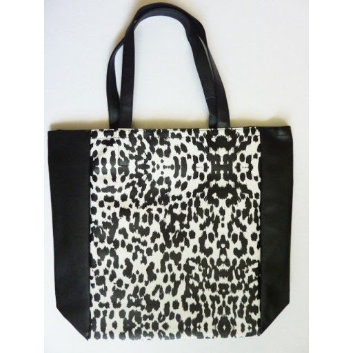 Сумка Victoria`s Secret 2014 Black & White faux leather Leopard Print Tote Bag