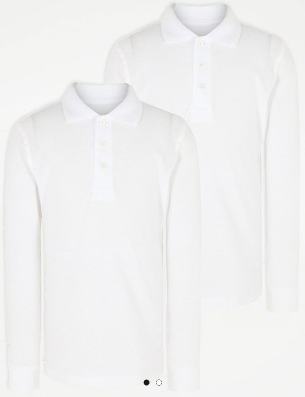 Лонгслів поло однотонний білий  George  110, 116, 122, 128, 134, 140, 146, 152, 158, 164см, фото 1