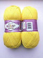 Пряжа для в'язання Alize Cotton Gold Алізе Коттон Голд 110 жовтий, 1 моток 100г