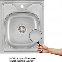 Кухонна мийка LIDZ 5060 0.6мм Decor (160), фото 3