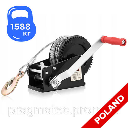 Лебёдка ручная 1,5 тонны барабанная тросовая DRAGON WINCH DWK 35 V для ...