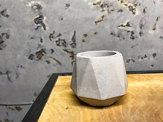 Бетонне геометричне кашпо 8*7 см Бетонний горщик для рослин/Кашпо для стабілізованого моху