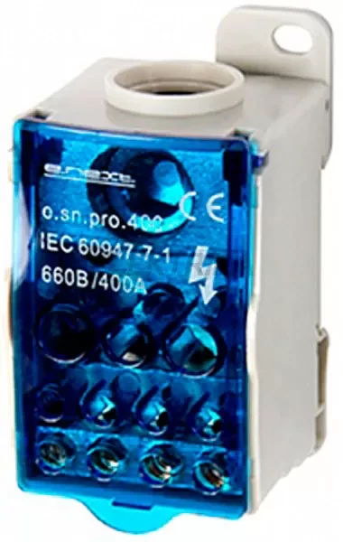 Блок розподільчий e.sn.pro 400 на DIN-рейку, 400А, вхід 1