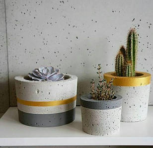 Набір кашпо / Бетонний горщик для рослин/Кашпо для стабілізованого моху /Набір для рослин горщиків