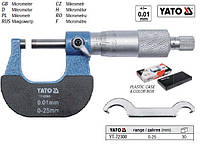 Микрометр микрометр точнисть 0,01 мм диапазон 0-25 мм YATO YT-72300