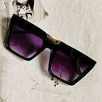 Солнцезащитные очки женские квадратной формы Черный с фиолетовым