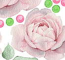 Декоративна акрилова наклейка, оракал, Акварельні троянди попурі (рожеві, пилові, ніжні квіти), фото 5
