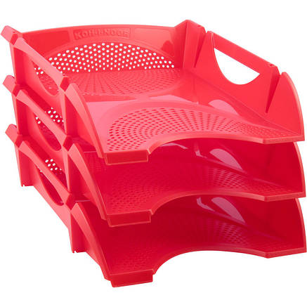 Лоток горизонтальний "Універсал" прозорий червоний, фото 2