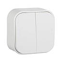 Forix Вимикач 2-клавішний 10A білий 782402, фото 2