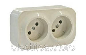 Forix Розетка подвійна без заземлення, слонова кістка 782442, фото 1