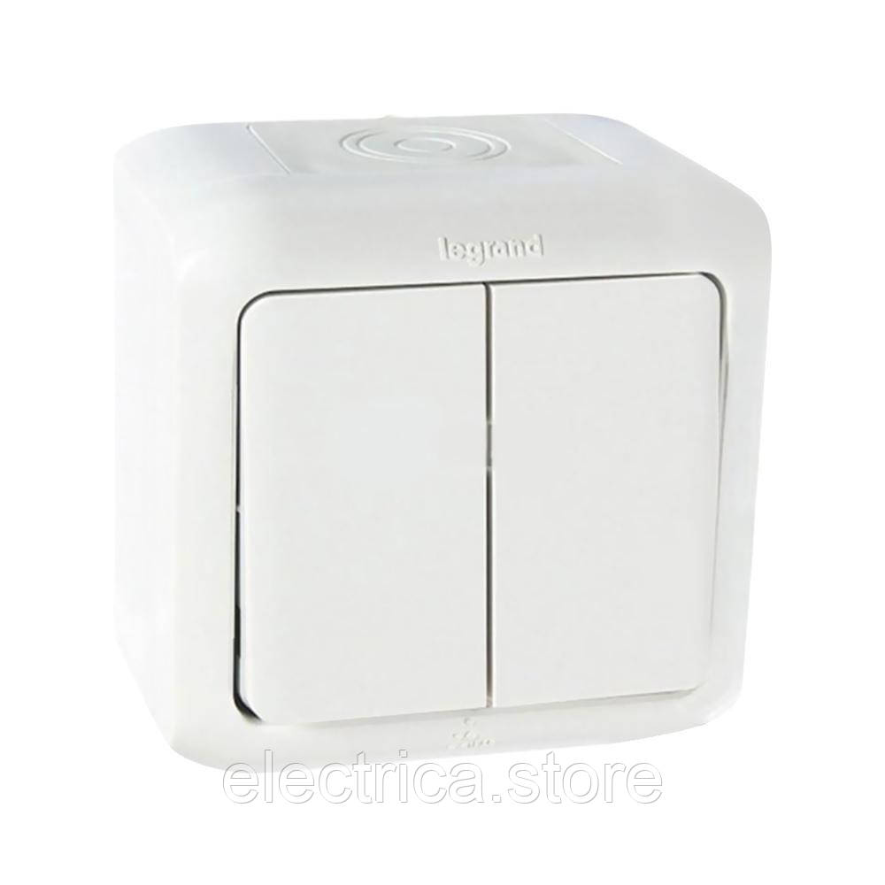 Forix Вимикач 2-клавішний IP44 10A, білий 782362, фото 1