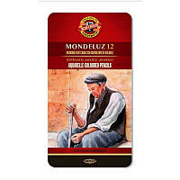 Олівці кольорові аквар.Mondeluz, мет.кор., 12 цв.
