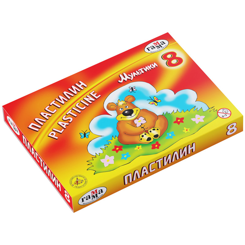 Пластилін "Мультики", кор., стек, 160 г, 8 кол.