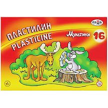 Пластилін "Мультики", кор., стек, 320 г, 16 кол., фото 5