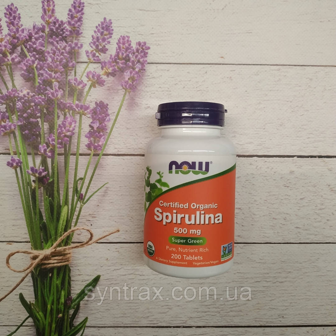 Now Foods Spirulina 200 tab 500 mg, Спіруліна нау