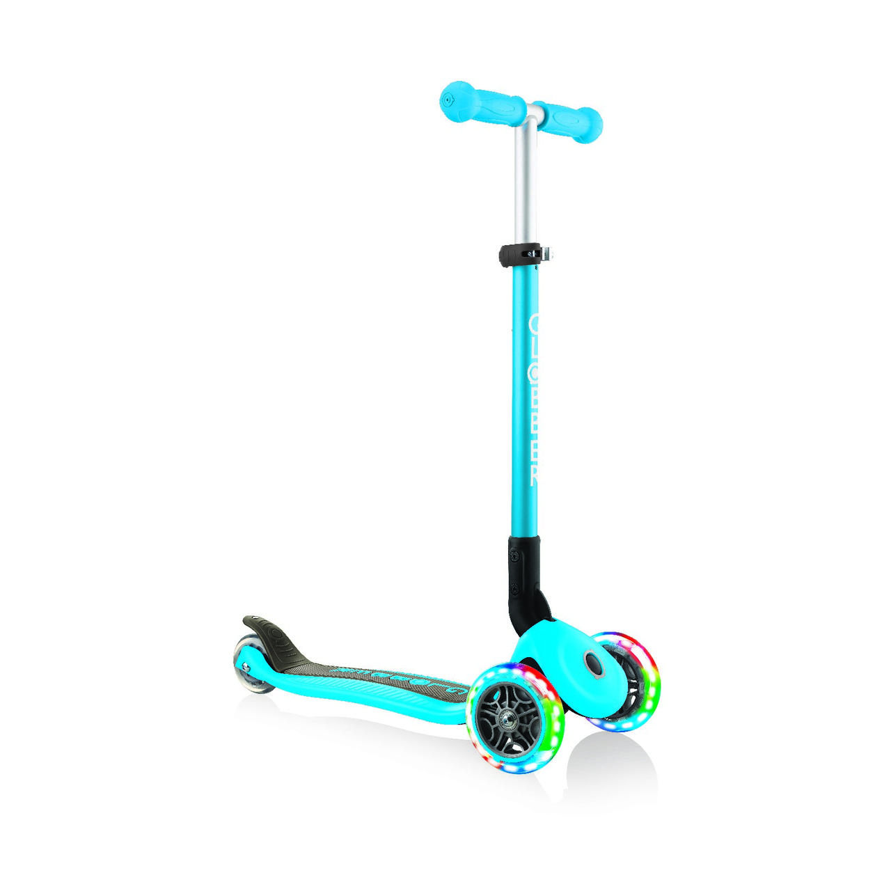 Самокат Globber Primo Foldable Lights блакитний колеса з підсвічуванням (432-101-2)