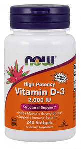 Вітамін Д-3 Now Foods Vitamin D-3 High Potency 2000 IU 240 капс.