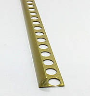 Наружный алюминиевый угол для плитки до 9 мм L-2,7м НАП 10 Золото металлик (крашенный)