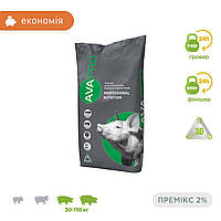 Премікс для свиней від 30 до 110 кг AVA MIX PRO ECO 2% мішок 25 кг добавка для відгодівлі свиней