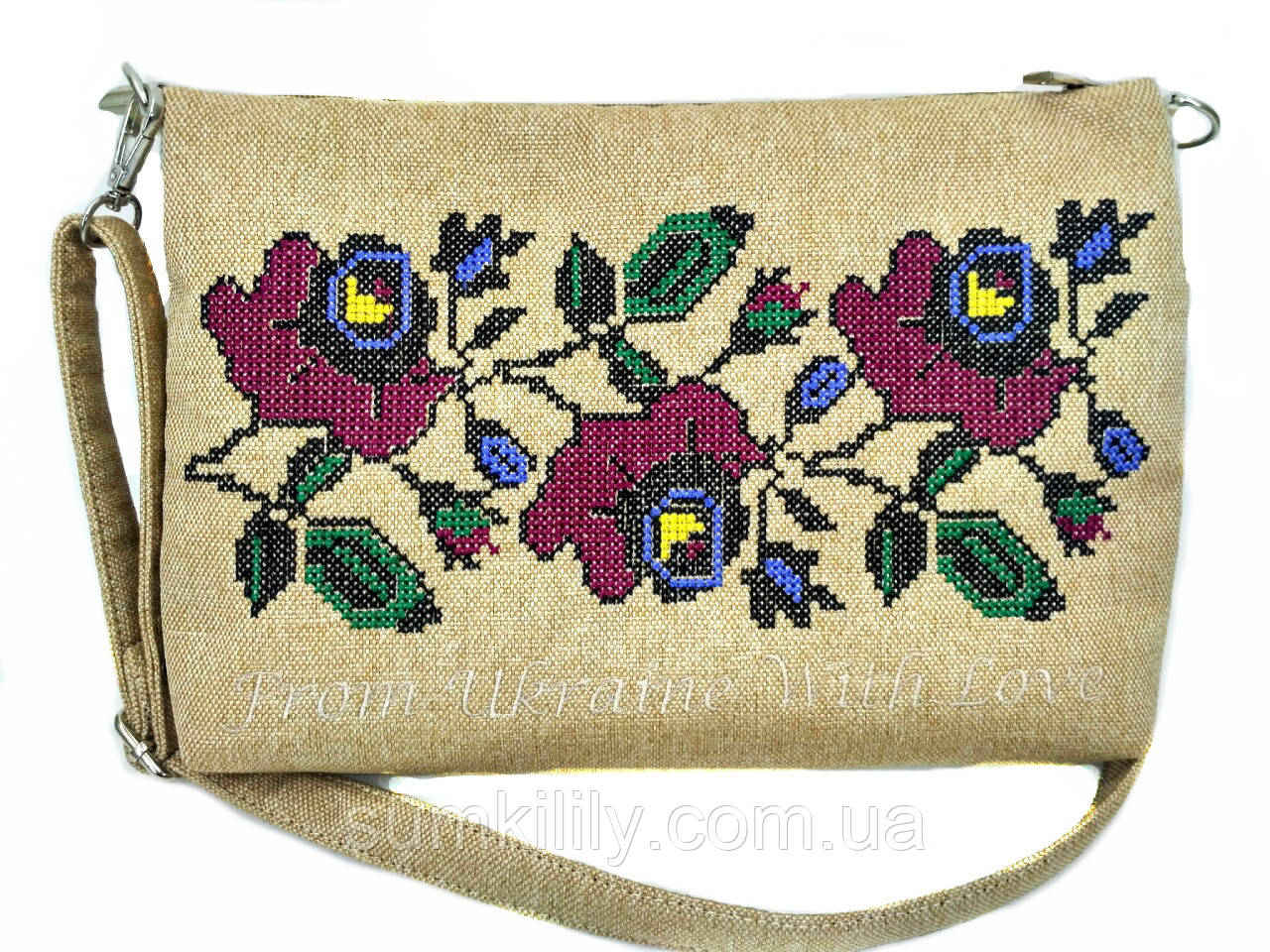 Текстильна сумка з вишивкою Мальва 2, фото 1