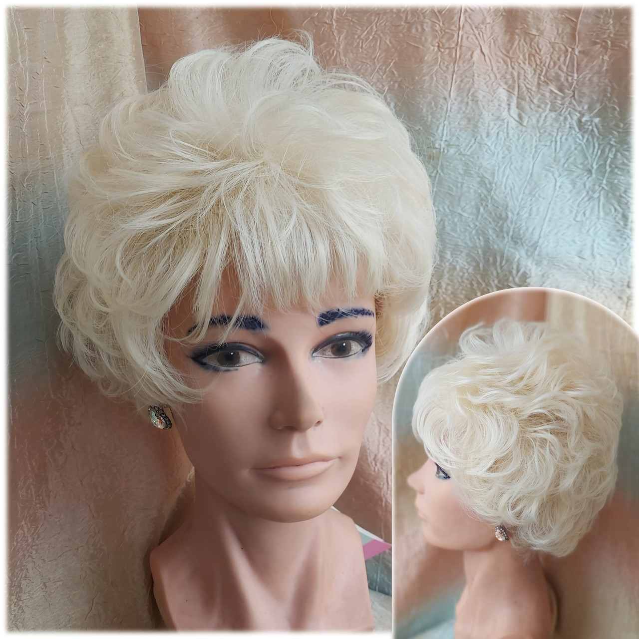 Перука кучерява пишна з термоволосся "П'ЄХА" блонд FLORA Dr-613, фото 1