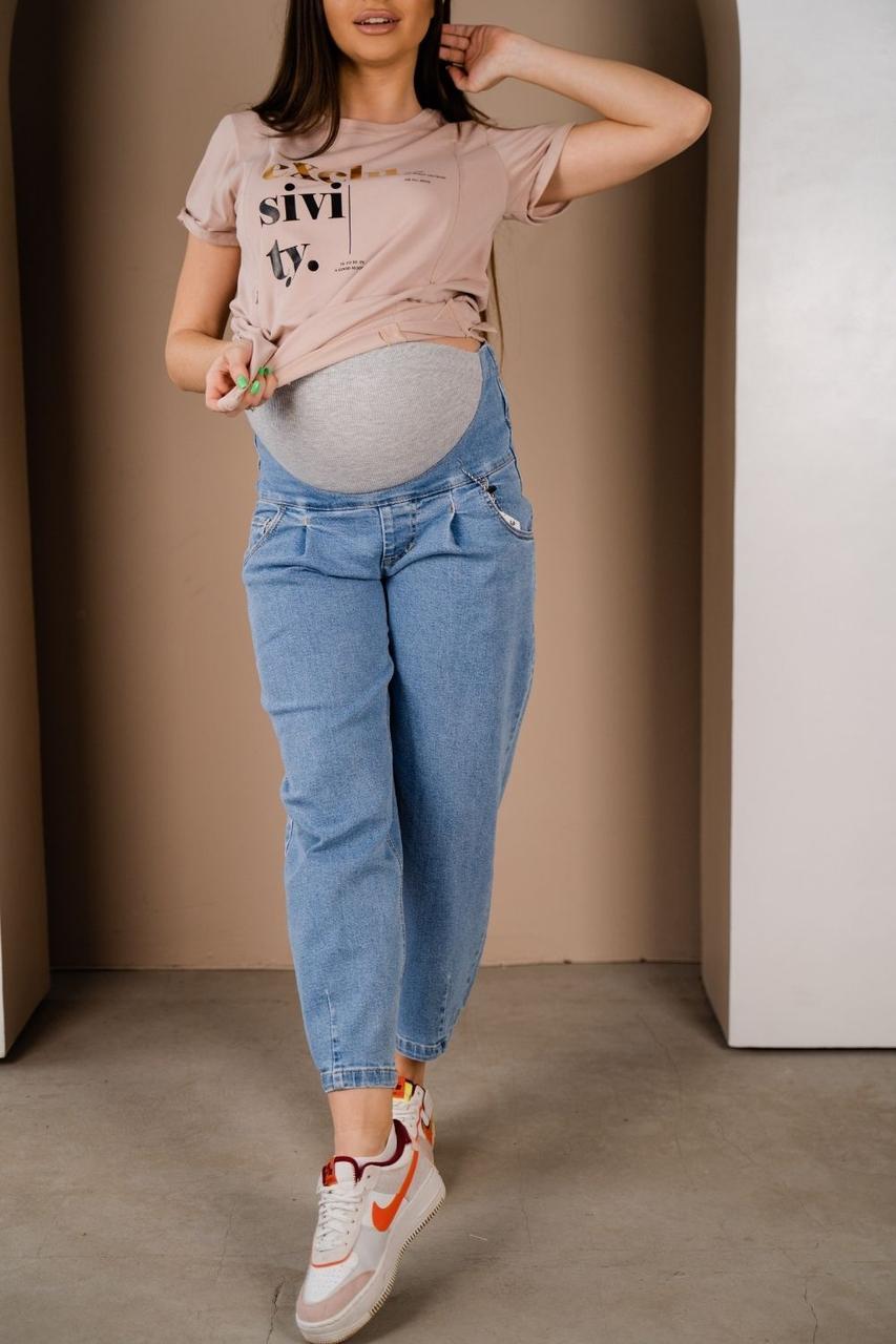 Штани кюлоти джинсові з високою спинкою для майбутніх мам, розмір 46