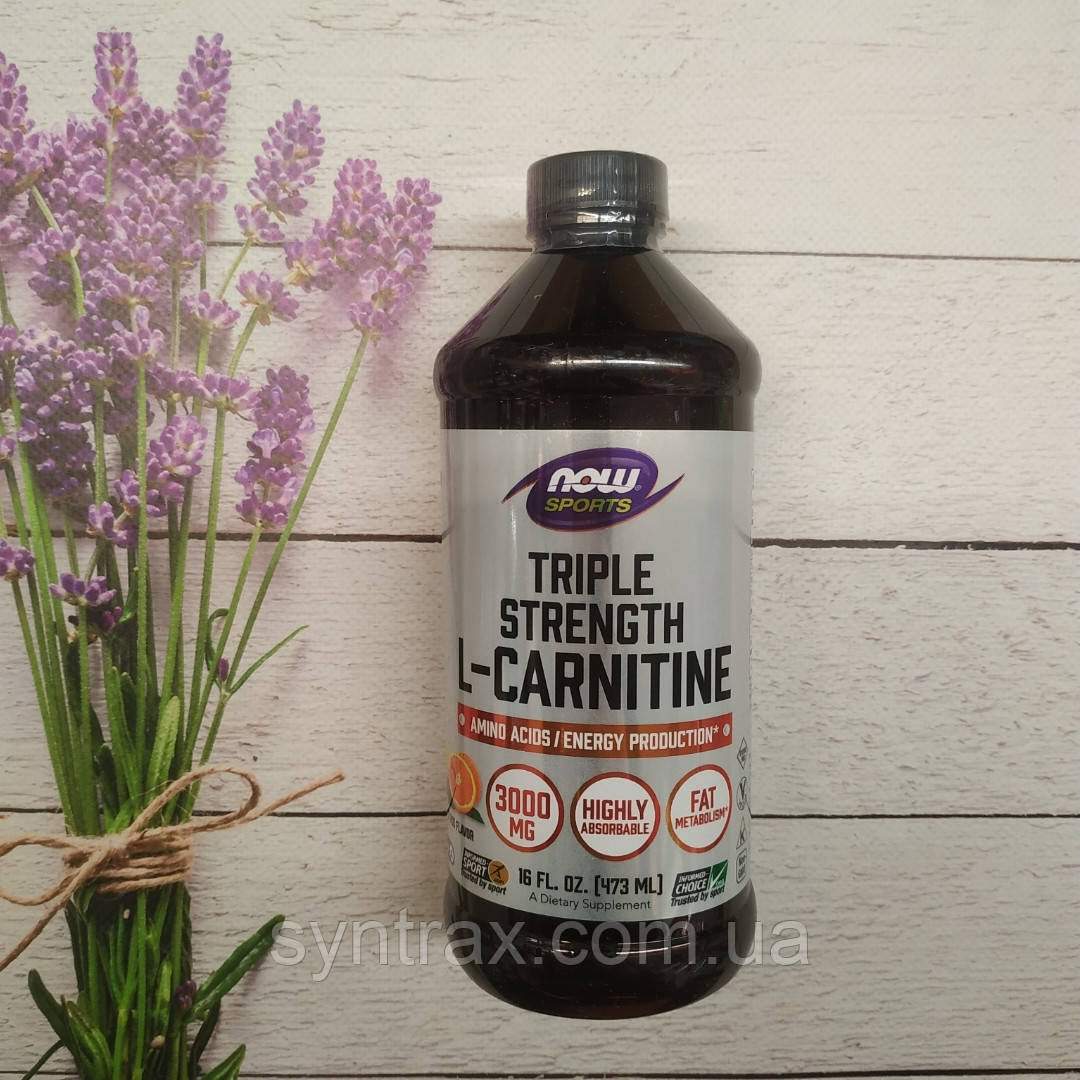 Now Foods L-Carnitine Triple Strength 473 ml 3000 mg , л-карнитин Нау рідкий
