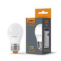 LED лампа VIDEX G45e 3.5 W 4100K E27 220V кулька, 23502