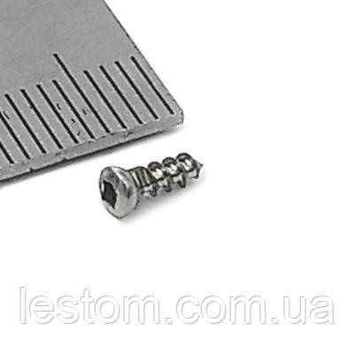 Мікрогвинт D = 2,0 мм, 6 мм, титан, квадрат