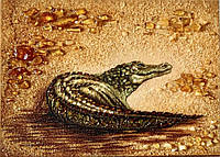 Картина из янтаря " Кракодил "