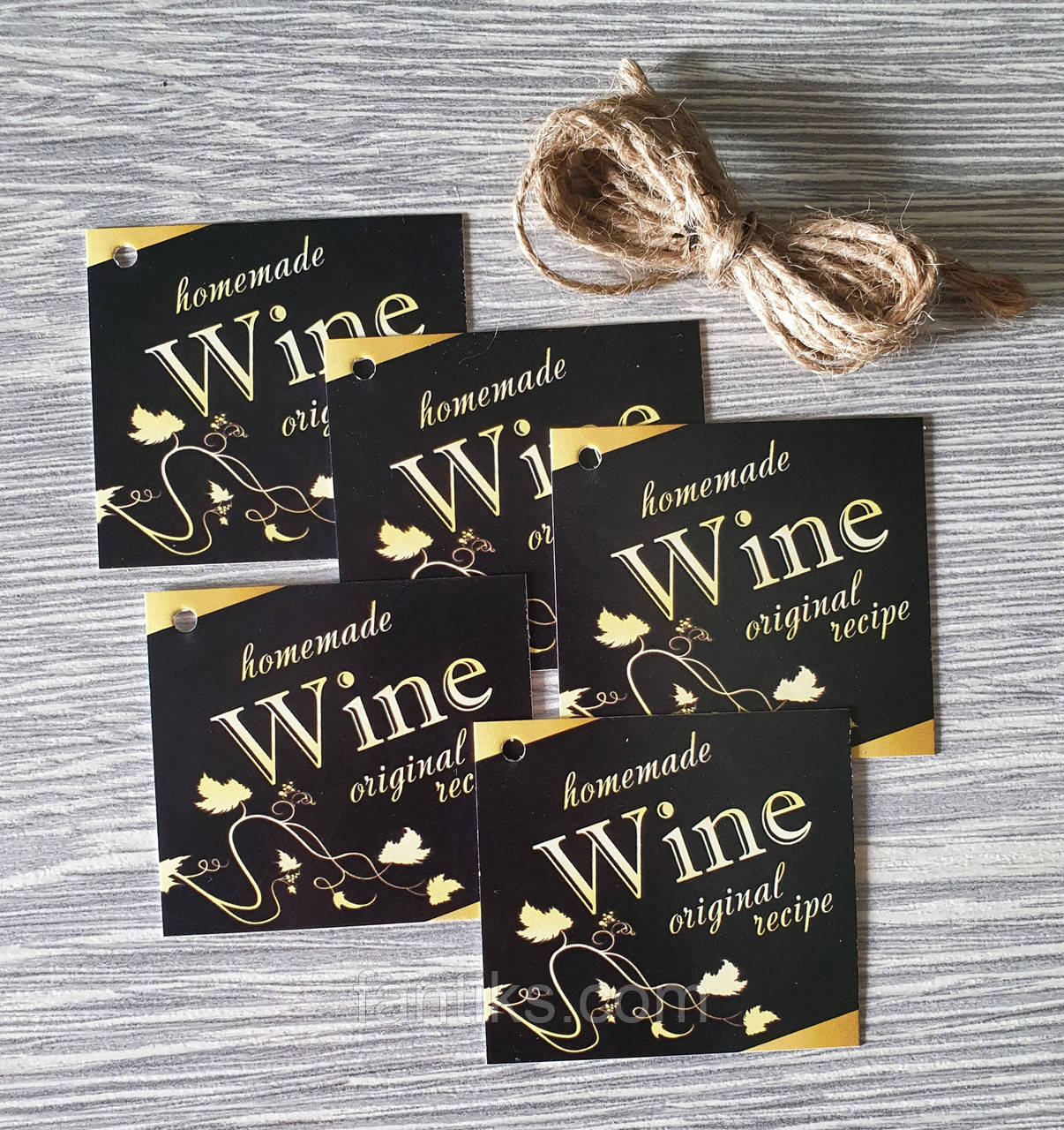Набір бірок "Wine" 5 штук + мотузка 1 м