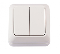 Вимикач LUXEL Опера 2-й накладний 2003 білий