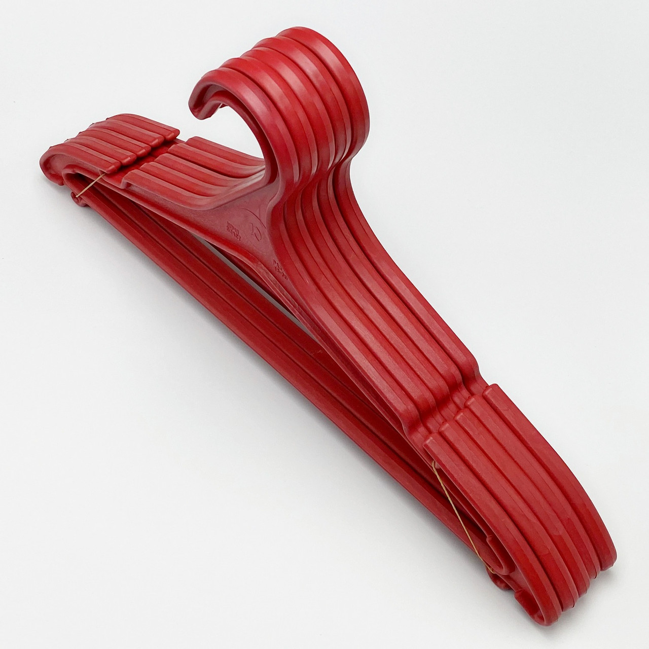 Плічка вішаки для одягу пластмасові червоного кольору, 5 штук