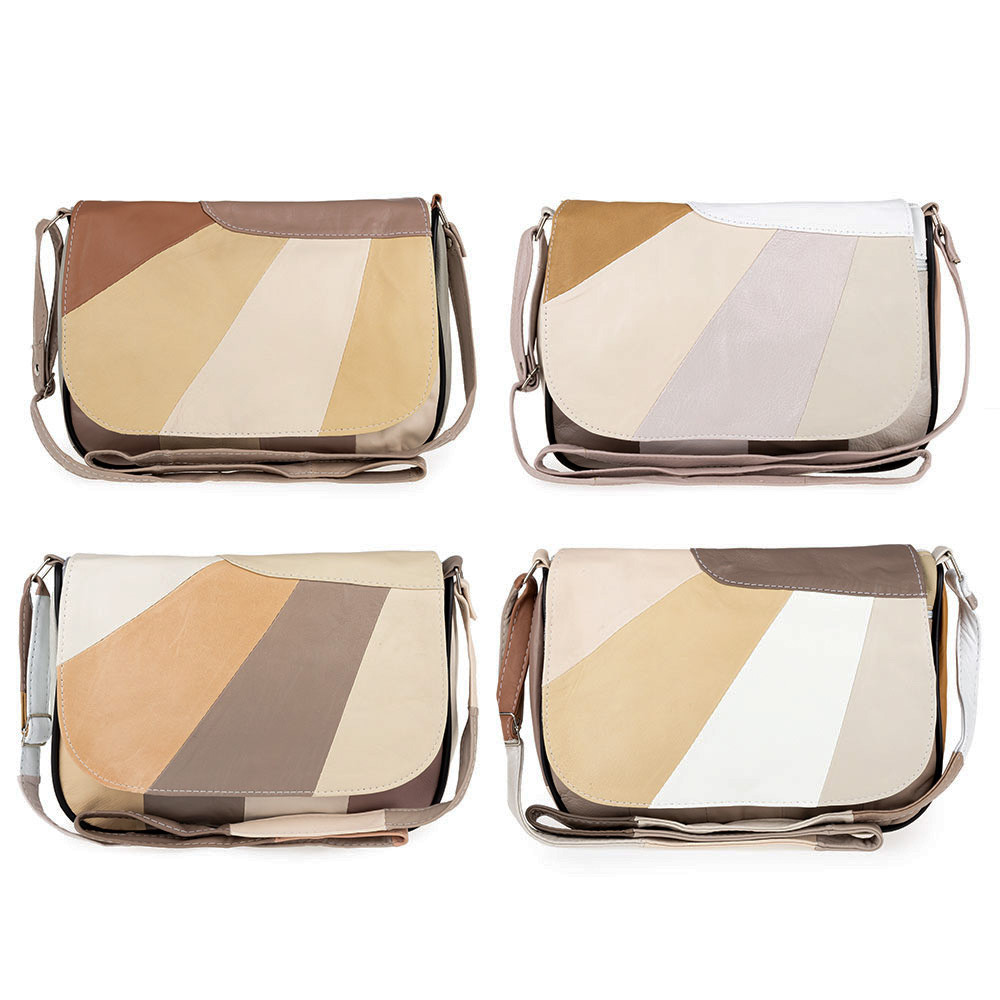 Сумка жіноча шкіряна через плече LT 5613 літній мікс, фото 1