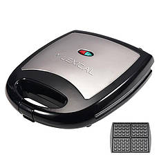 Электровафельница LEXICAL LWM-2402 / 1300W / гранітне покриття Антипригарне, фото 2