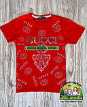 Червона стильна дитяча футболка Gucci на хлопчика 2-3 роки, фото 5