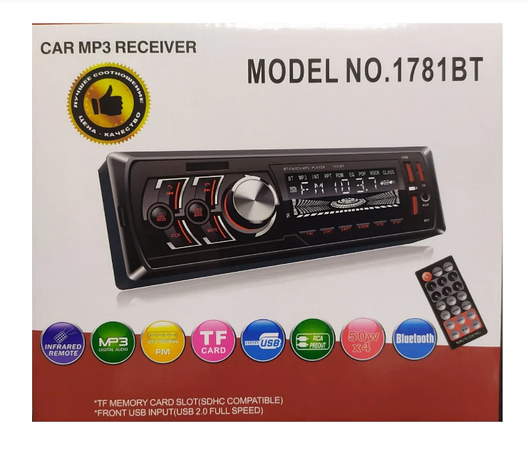 Автомагнітола 1DIN MP3 1781BT (1USB, 2USB-зарядка, TF card, bluetooth) (20), фото 2