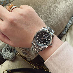 Жіночий годинник Rolex Datejust металевий срібний Ролекс