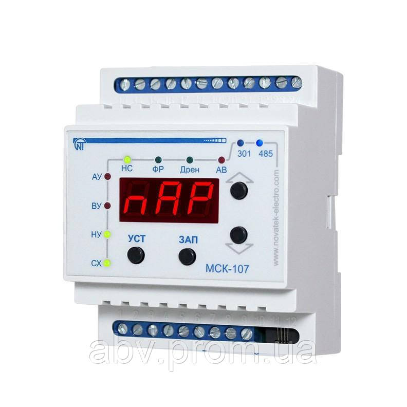 МСК-107 Контролер насосної станції на Din-рейку з можливістю керування через MODBUS (RS-232 і RS-485), фото 1