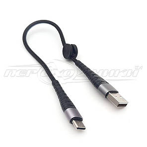 Кабель USB 2.0 to Type-C, (гарна якість), 0.25 м, чорний, фото 3