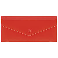 Папка-конверт на кнопці DL EconoMix E31306-03 прозора червона