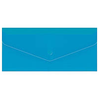 Папка-конверт на кнопке DL EconoMix E31306-02 прозрачная синяя