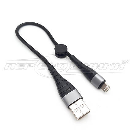 Преміум кабель USB 2.0 to Lightning 5 А, чорний), 0.25 м, фото 3