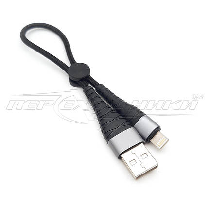 Преміум кабель USB 2.0 to Lightning 5 А, чорний), 0.25 м, фото 1